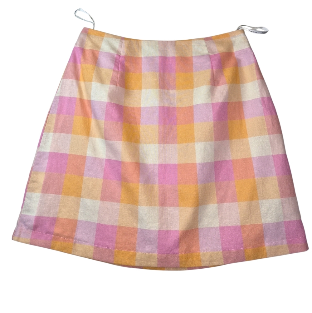 Charlie Holiday Andrea Check Mini Skirt Sz 4 - Picture 2 of 8